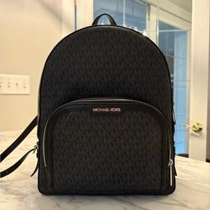 Michael Kors Black Large Backpack with Signature Style